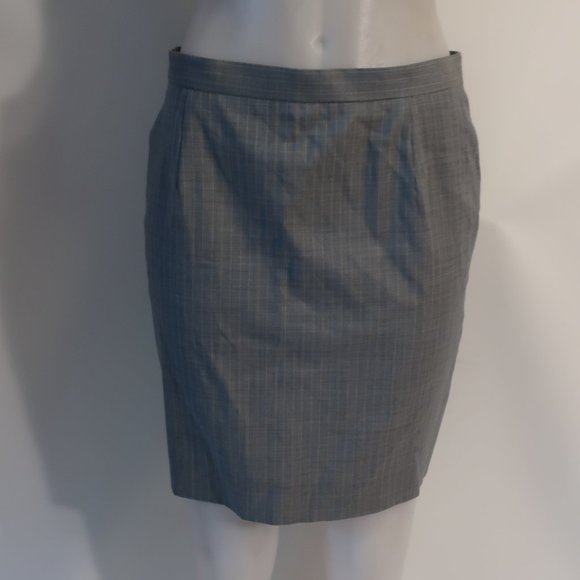 Womens Escada Margaretha Ley Gray Blue Virgin Wool Skirt 36 US/S * - Picture 1 of 8